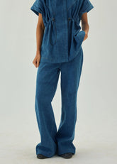 Denim Flare High Waist Pants